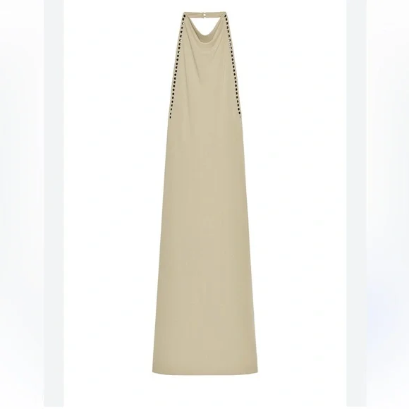 Zara NWT draped studded halter dress  4772/256 - Picture 6 of 7